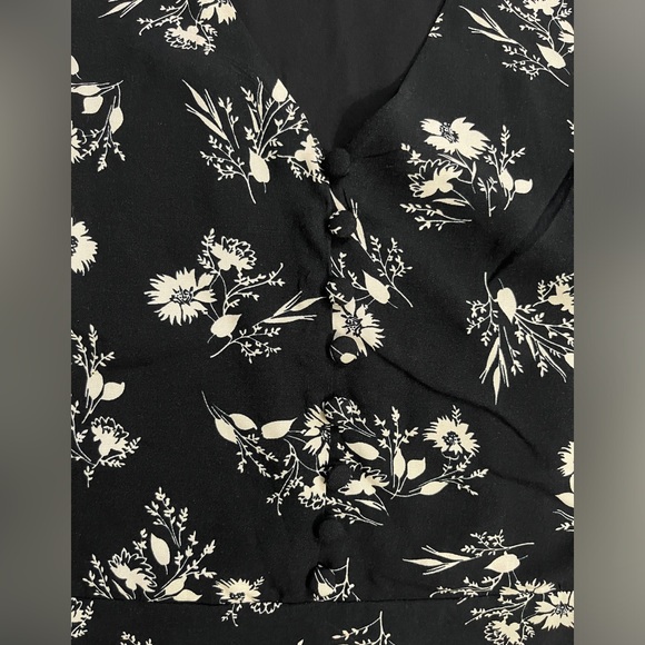 NWT - Frank & Oak Women’s 3/4 Puff Sleeve Floral Print Midi Dress - Size XS - Picture 6 of 13